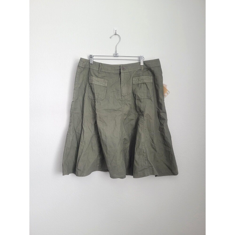 NWT Adventura Cargo Organic Cotton Green Utility Skirt Size 16 Outdoors